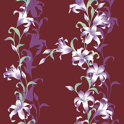 日式百合图案图片下载