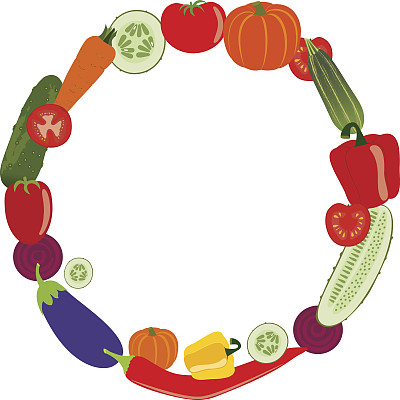 用带文字空间的新鲜蔬菜圈图片下载