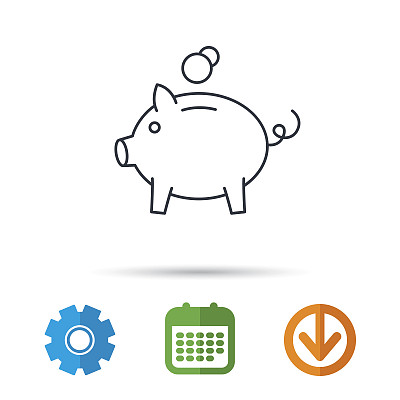 扑满图标。货币经济的迹象。图片下载