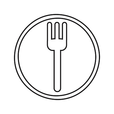 孤立的叉子餐具图标图片下载