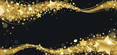 闪烁着金色星星的旗帜图片下载