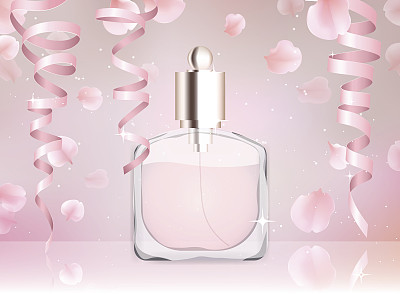 马桶水香水瓶矢量插图图片下载