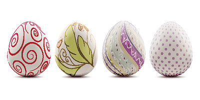 复活节假期彩色装饰鸡蛋现实的矢量插图孤立在白色的背景图片下载