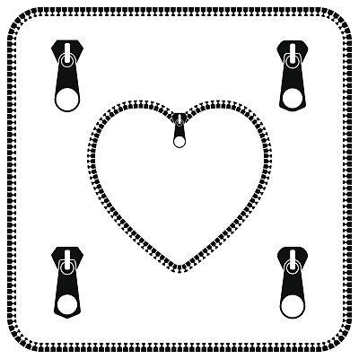 图标心脏拉链，矢量插图。图片下载