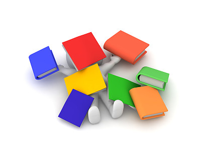 3D角色由于在书中学习太多而疲惫不堪图片下载