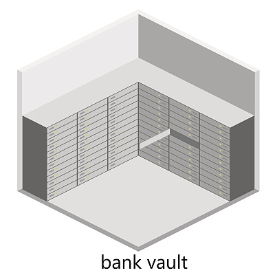 银行金库的等距内部图片下载