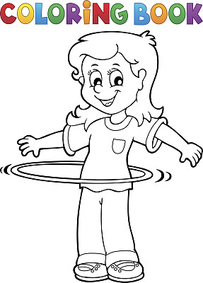 涂色书女孩运动1图片下载