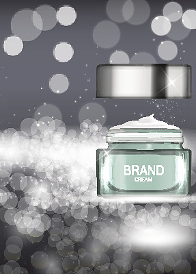 面霜瓶管模板广告或杂志背景图片下载