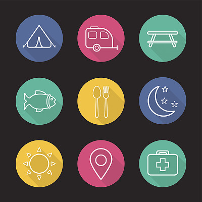 露营及旅游标志图片下载