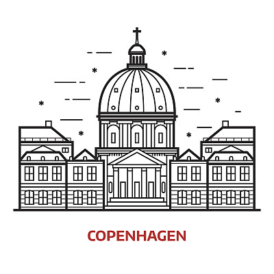 哥本哈根地标矢量图图片下载