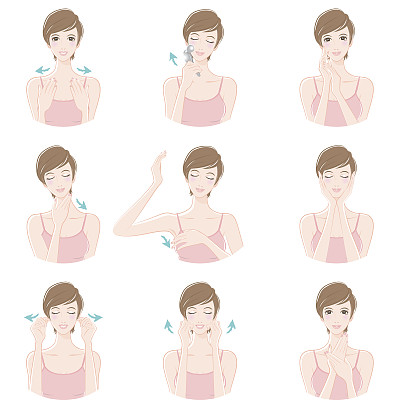 做淋巴腺按摩的女士图片下载