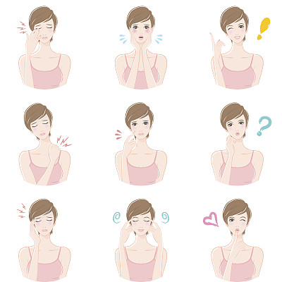 女人的各种面部表情图片下载