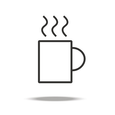 咖啡。行图标。矢量图图片下载