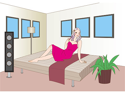 坐着的女孩图片下载