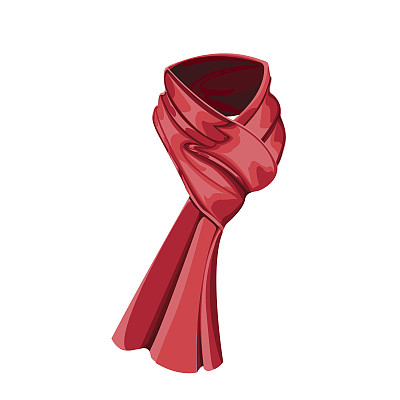 插图围巾颜色红色。图片下载