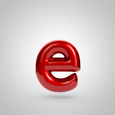 金属漆红色E小写字母图片下载