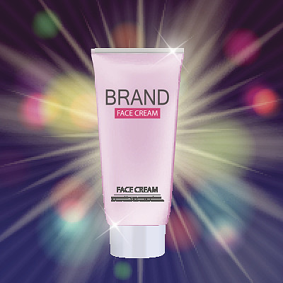 面霜瓶管模板广告或杂志背景图片下载