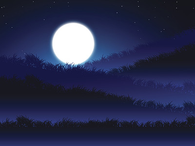 山丘背景的月亮素材图片