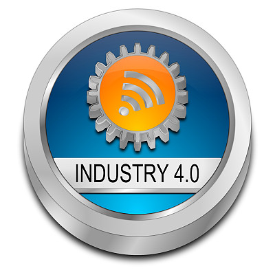 工业4.0按钮- 3D插图图片下载