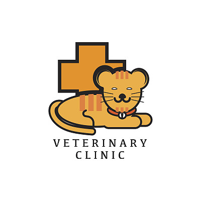 兽医图标与文字空间为您的口号/口号，矢量插图图片下载