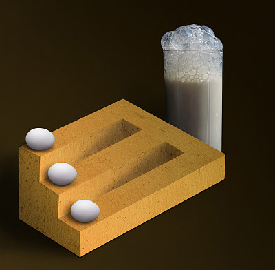 不可能的木材，鸡蛋和牛奶图片下载