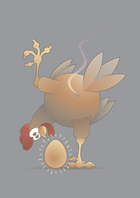 母鸡和新鲜的鸡蛋图片下载