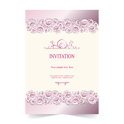 邀请卡，以粉红色为背景的婚礼卡图片下载