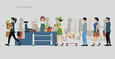 超市支付点素材图片