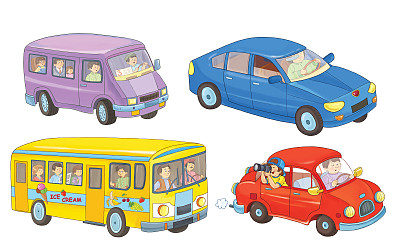 流量。着色页面。小轿车。对儿童插图。可爱和有趣的卡通人物图片下载