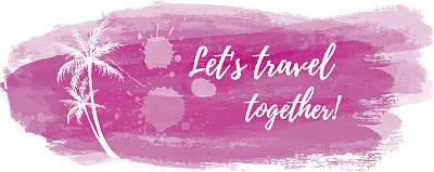 旅游垃圾横幅和棕榈树图片下载