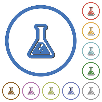 带阴影和轮廓的液体图标烧瓶图片下载