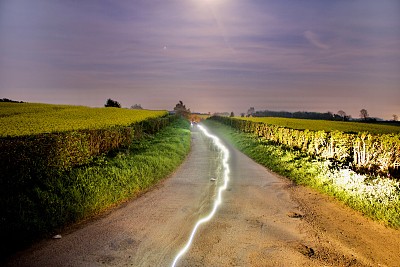 路上的灯光图片下载