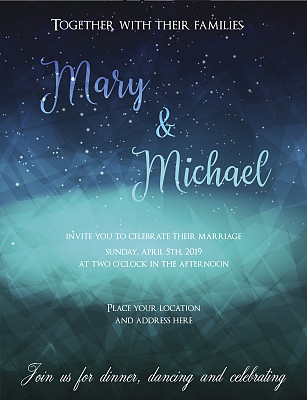 婚礼邀请函模板。图片下载