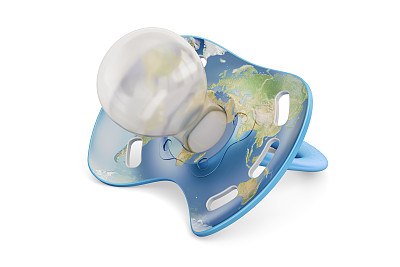 人口和出生率的人在地球上的概念，3D渲染孤立的白色背景图片下载