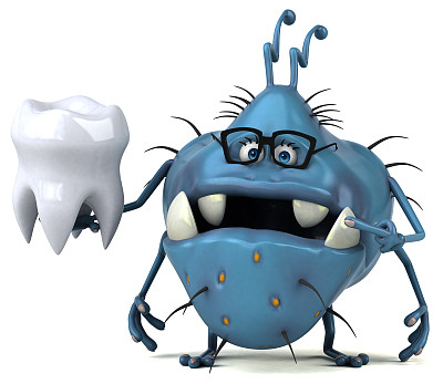 有趣的细菌- 3D插图图片下载