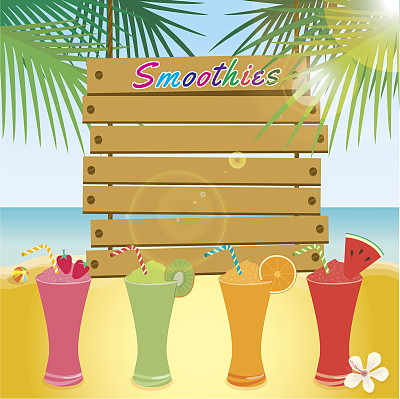 夏季冰沙标志木模板图片下载