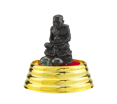 白色背景上孤立的僧侣雕像图片下载