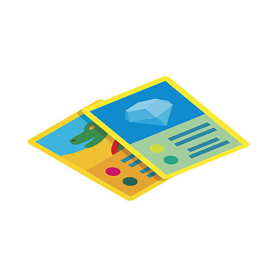 儿童游戏卡图标，等距3d风格图片下载