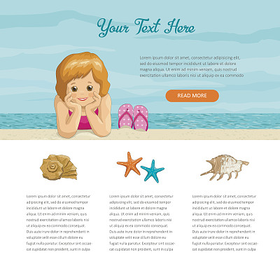 在海滩度假的模板女孩图片下载