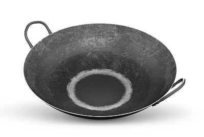 孤立在白色背景上的旧锅。三维演示图片下载