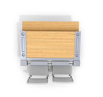 木制课桌孤立在白色背景上。3 d演示。图片下载