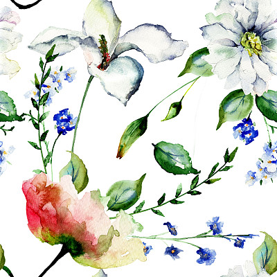 无缝带花图案图片下载