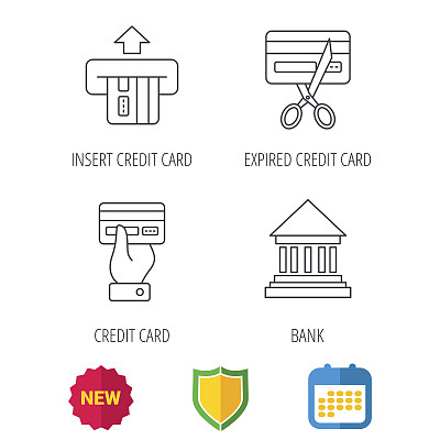 银行信用卡图标。银行的迹象。图片下载