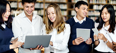 科技图书馆学生学习理念素材图片