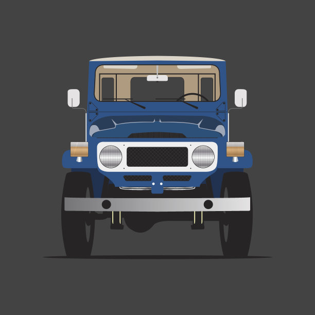 蓝色卡车矢量图形图片下载