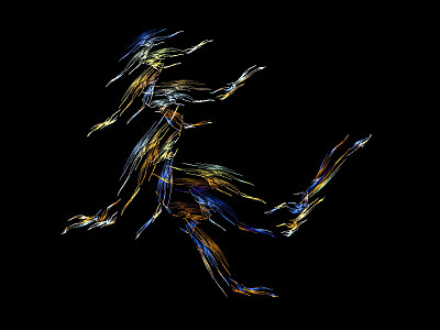 一个数字分形在黑色上的图像图片下载