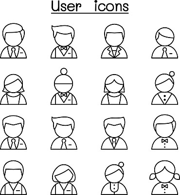 用户图标设置在细线风格图片下载