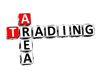 3D纵横字谜交易区在白色的背景图片下载