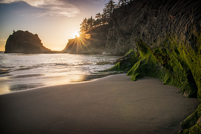秘密海滩日落图片下载