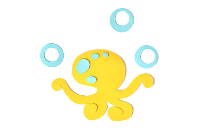 章鱼纸在白色背景上切割-孤立图片下载